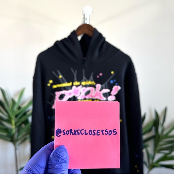 Sp5der P*nk V1 Hoodie Black - Picture 9 of 9